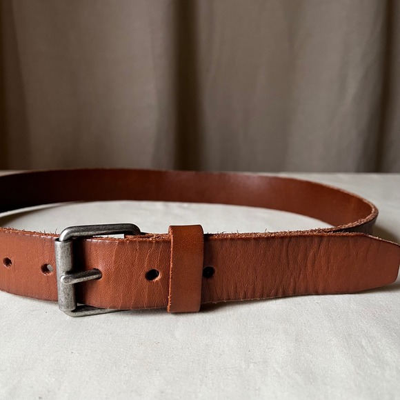J.Crew Women's Tan Leather Belt 1.25" Classic Brown Minimalist Size 30 - Picture 2 of 6